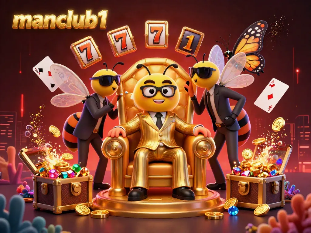Experience the excitement of gaming at manclub1 with vibrant characters and dazzling slot elements.