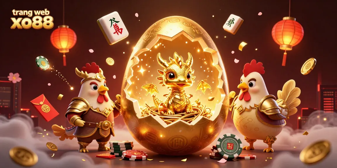 Experience thrilling gameplay with trang web xo88, featuring a golden baby dragon and poker chips.