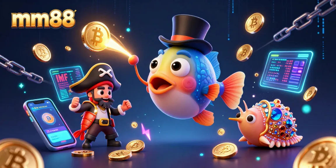 Experience mm88 with exciting golden coins and vibrant characters in a dynamic underwater casino scene.