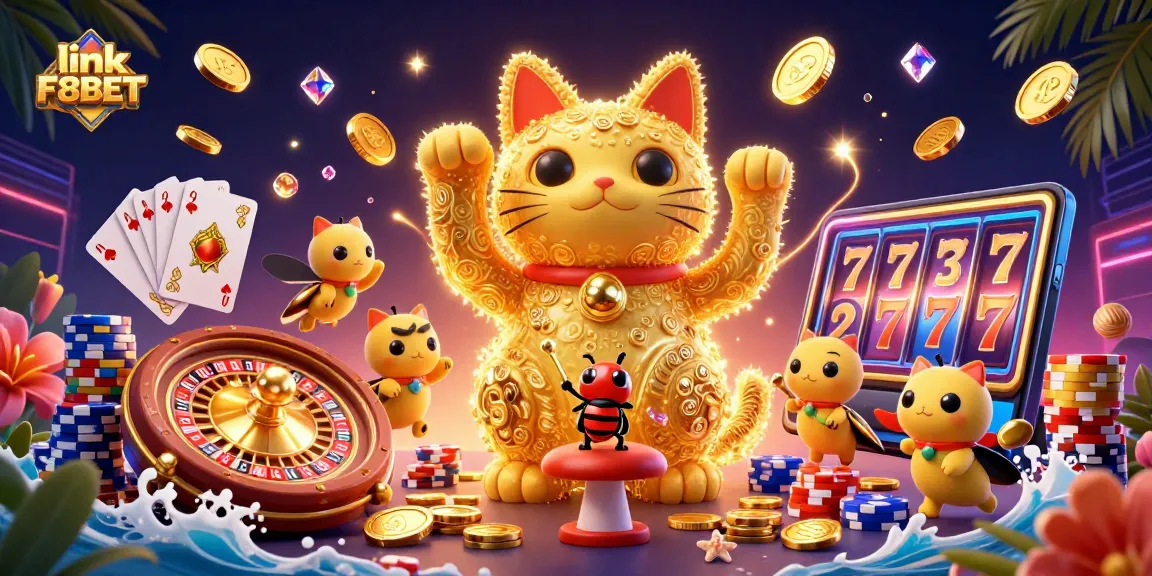 Experience excitement at F8BET as lucky cats and casino symbols create magical moments!