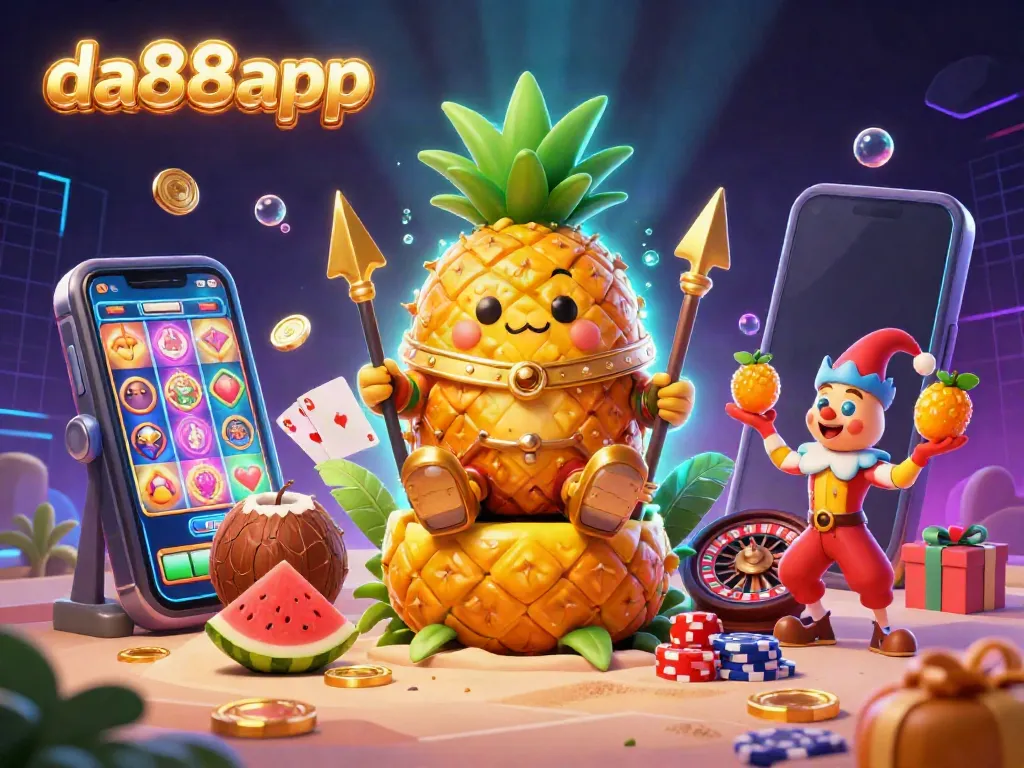 Engage in vibrant gaming with da88app as the pineapple king leads a thrilling casino adventure.