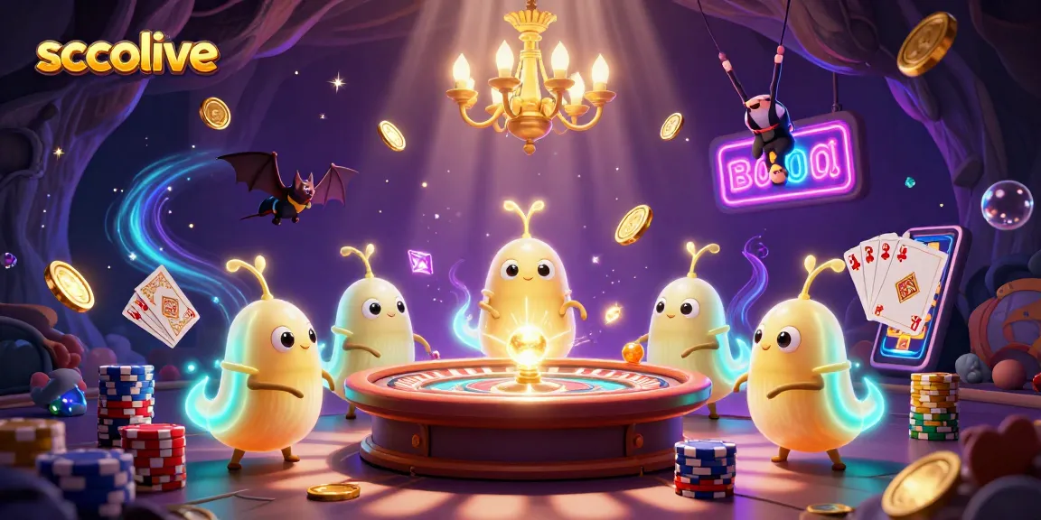 Experience the excitement of socolive with illuminating glowworms in a vibrant casino scene.