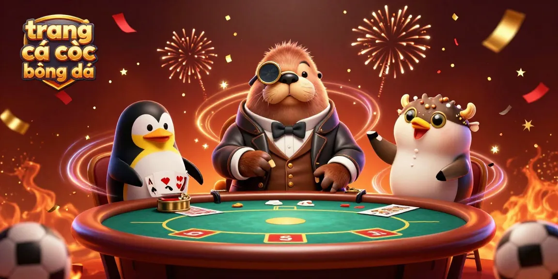 Engage in trang cá cược bóng đá at a lively underwater poker table with a unique walrus dealer